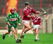 17 March 1997; Joe Rabbitte of Athenry in action against Paul Meaney of Wolfe Tones during the All-Ireland Senior Club Hurling Championship Final match between Athenry and Wolfe Tones at Croke Park. Photo by Ray McManus/Sportsfile