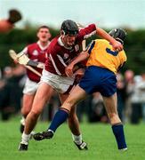 12 July 1997; Joe Rabbitte of Galway in action against Padraig Feeney of Roscommon during the GAA Connacht Senior Hurling Championship Final match between Roscommon and Galway at Athleague in Roscommon. Photo by Ray McManus/Sportsfile