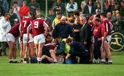 12 July 1997; Medical officers assist Joe Rabbitte of Galway during the GAA Connacht Senior Hurling Championship Final match between Roscommon and Galway at Athleague in Roscommon. Photo by Ray McManus/Sportsfile