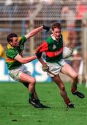 11 August 1996; James Nallen of Mayo in action against Seamus Moynihan of Kerry during the GAA All-Ireland Senior Football Championship Semi-Final match between Mayo and Kerry at Croke Park in Dublin. Photo by Brendan Moran/Sportsfile