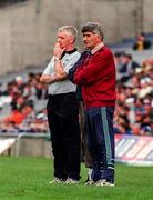 2 August 1998; Mick O'Dwyer of Kildare, with selector John Crofton, left, during the Leinster GAA Football Senior Championship Final match between Kildare and Meath at Croke Park in Dublin. Photo by Damien Eagers/SPORTSFILE