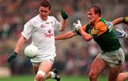 3 August 1997; John Finn of Kildare in action against John McDermott of Meath during the Leinster GAA Senior Football Championship Semi-Final Second Replay match between Meath and Kildare at Croke Park in Dublin. Photo by Ray McManus/Sportsfile