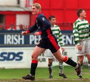 19 April 1998; Colin Hawkins of St. Patrick's Athletic celebrates after scoring his side's first goal during the Harp Lager National League Premier Division match between Shamrock Rovers and St. Patrick's Athletic at Tolka Park in Dublin. Photo by David Maher/Sportsfile