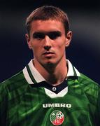 9 October 1998; Colin Healy of Republic of Ireland ahead of the UEFA Under-18 Championship Preliminary Round match between Republic of Ireland and Russia at Richmond Park in Dublin.  Photo by David Maher/Sportsfile