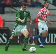 5 September 1998; Denis Irwin of Republic of Ireland during the UEFA EURO 2000 Group 8 Qualifier between Republic of Ireland and Croatia at Lansdowne Road in Dublin. Photo by Brendan Moran/Sportsfile