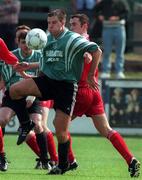 30 August 1998; Garry O'Connor of Bray Wanderers in action against Ollie Cahill of Cork City during the Harp Lager National League Premier Division match between Bray Wanderers and Cork City at the Carlisle Grounds in Bray, Wicklow. Photo by David Maher/Sportsfile
