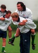 31 August 1998; Keith O'Neill and Damien Duff during a Republic of Ireland Training Session in Clonshaugh in Dublin. Photo by David Maher/Sportsfile