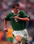22 August 1997; Kenny Cunningham of Republic of Ireland during the FIFA World Cup 1998 Group 8 Qualifier match between Republic of Ireland and Lithuania at Lansdowne Road in Dublin. Photo by Brendan Moran/Sportsfile