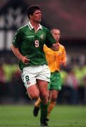 20 August 1997; Niall Quinn of Republic of Ireland during the FIFA World Cup 1998 Group 8 Qualifier between Republic of Ireland and Lithuania at Lansdowne Road in Dublin. Photo by Brendan Moran/Sportsfile