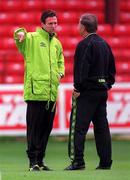 28 July 1998; Paul Lambert, left, in conversation with manager Dr Jozef Venglos during a Celtic Training Session at Tolka Park in Dublin. Photo by Matt Browne/Sportsfile