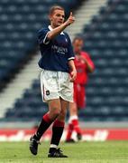 29 July 1998; Jonatan Johansson of Rangers celebrates after scoring his side's first goal during the UEFA Cup First Qualifying Round 2nd Leg between Rangers and Shelbourne at Ibrox Stadium in Glasgow, Scotland. Photo by Brendan Moran/Sportsfile