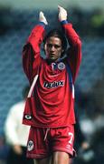 29 July 1998; Dessie Baker of Shelbourne applauds the supporters following the UEFA Cup First Qualifying Round 2nd Leg between Rangers and Shelbourne at Ibrox Stadium in Glasgow, Scotland. Photo by Brendan Moran/Sportsfile
