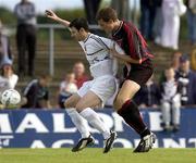 27 July 2003; David Ward, Dundalk, in action against Bohemians's Jason McGuinness. Carlsberg FAI Cup 2nd Round, Dundalk v Bohemians, Oriel Park, Dundalk. Picture credit; David Maher / SPORTSFILE *EDI*