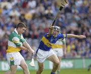 27 July 2003; Michael Cordial of Offaly in action against Mark O'Leary of Tipperary during the Guinness All-Ireland Senior Hurling Championship Quarter Final match between Offaly and Tipperary at Croke Park in Dublin. Photo by Ray McManus/Sportsfile