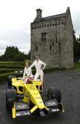 29 July 2003; Vivienne Connolly and Natasha Byram at the launch of the Swiftpost Phoenix Park Motor Races. This year marks the centenary of the event and will be held on the 16th and 17th of August. Picture credit; Ray McManus / SPORTSFILE *EDI*