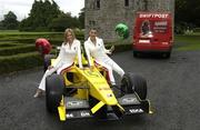 29 July 2003; Vivienne Connolly and Natasha Byram at the launch of the Swiftpost Phoenix Park Motor Races. This year marks the centenary of the event and will be held on the 16th and 17th of August. Picture credit; Ray McManus / SPORTSFILE *EDI*