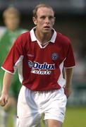 25 July 2003; Thomas Morgan of Shelbourne during the Carlsberg FAI Cup Round 2 match between Cork City and Shelbourne at Turner's Cross in Cork. Photo by Damien Eagers/Sportsfile