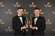 3 November 2017; Cork hurlers Mark Coleman, left, and Patrick Horgan with their awards during the PwC All Stars 2017 at the Convention Centre in Dublin. Photo by Seb Daly/Sportsfile