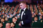 3 November 2017; Hurler of the Year Joe Canning of Galway walks up to get his award during the PwC All Stars 2017 at the Convention Centre in Dublin. Photo by Brendan Moran/Sportsfile