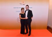 3 November 2017; Tyrone hurler Brendan Begley with Kelly Donoghue after collecting his Christy Ring Champion 15 Award during the PwC All Stars 2017 at the Convention Centre in Dublin. Photo by Sam Barnes/Sportsfile