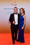 3 November 2017; Down hurler Michael Hughes with Niamh McKendry after collecting his Christy Ring Champion 15 Award during the PwC All Stars 2017 at the Convention Centre in Dublin. Photo by Sam Barnes/Sportsfile