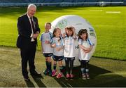 4 November 2017; In attendance at the GAA Healthy Clubs Recognition Event, supported by Irish Life, which saw 58 GAA clubs recognised as the first official ‘Healthy Clubs’ on the island of Ireland is Uachtarán Chumann Lúthchleas Gael Aogán Ó Fearghail with, from left, Conor McDonald, age 6, Méabh McDonald, age 4, Alannah Lalor, age 5, and Aoibhe Lalor age 7, all from the St Colmcilles Healthy Club in Meath. The GAA’s Healthy Clubs Project hopes to transform GAA clubs nationally into hubs for community health and wellbeing. As part of the programme, each club is trained to deliver advice and information programmes on a variety of different topics including, physical activity; emotional wellbeing; healthy eating; community development, to name but a few. For more information, visit: www.gaa.ie/community. Croke Park, Dublin. Photo by Piaras Ó Mídheach/Sportsfile