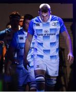 3 November 2017; Leinster captain Ross Molony leads his team out ahead of the Guinness PRO14 Round 8 match between Glasgow Warriors and Leinster at Scotstoun in Glasgow, Scotland. Photo by Ramsey Cardy/Sportsfile