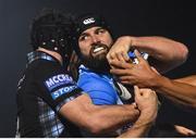 3 November 2017; Scott Fardy of Leinster is tackled by Tim Swinson of Glasgow Warriors during the Guinness PRO14 Round 8 match between Glasgow Warriors and Leinster at Scotstoun in Glasgow, Scotland. Photo by Ramsey Cardy/Sportsfile