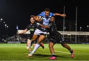 3 November 2017; Adam Byrne of Leinster is tackled by Niko Matawalu of Glasgow Warriors during the Guinness PRO14 Round 8 match between Glasgow Warriors and Leinster at Scotstoun in Glasgow, Scotland. Photo by Ramsey Cardy/Sportsfile