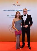 3 November 2017; Down hurler Eoghan Sands with Meave Lofthouse after collecting his Christy Ring Champion 15 Award during the PwC All Stars 2017 at the Convention Centre in Dublin. Photo by Sam Barnes/Sportsfile