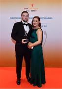 3 November 2017; Antrim hurler John Dillon with Lindsey Nelson after collecting his Nickey Rackard Champion 15 Award during the PwC All Stars 2017 at the Convention Centre in Dublin. Photo by Sam Barnes/Sportsfile
