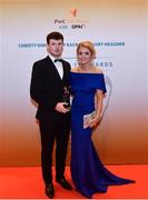 3 November 2017; Antrim hurler Paddy Burke with Katrin Dobin after collecting his Christy Ring Champion 15 Award during the PwC All Stars 2017 at the Convention Centre in Dublin. Photo by Sam Barnes/Sportsfile