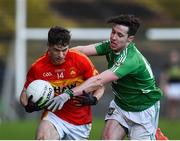 4 November 2017; Neil Douglas of Castlebar Mitchels in action against Alan McLoughlin of Mohill during the AIB Connacht GAA Football Senior Club Championship Quarter-Final match between Castlebar Mitchels and Mohill at Elvery's MacHale Park in Castlebar, Co Mayo. Photo by Seb Daly/Sportsfile