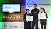 4 November 2017; Kerry representatives, from left, Bridget Hartnett, left, Beaufort GAA, and Roz Fitzgerald, Tralee Parnell's Hurling & Camogie Club, with their Official Healthy Club awards alongside Seán Cavanagh, Healthy Clubs Ambassador and former Tyrone footballer. The GAA Healthy Clubs Recognition Event, supported by Irish Life, saw 58 GAA clubs recognised as the first official ‘Healthy Clubs’ on the island of Ireland. The GAA’s Healthy Clubs Project hopes to transform GAA clubs nationally into hubs for community health and wellbeing. As part of the programme, each club is trained to deliver advice and information programmes on a variety of different topics including, physical activity; emotional wellbeing; healthy eating; community development, to name but a few. For more information, visit: www.gaa.ie/community. Croke Park, Dublin. Photo by Piaras Ó Mídheach/Sportsfile