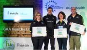 4 November 2017; Down representatives Katriona Kernan, left, Mary Walsh, both St Peter's Warrenpoint, and Kevin McGlynn, St John's Drumnaquoile, with their Official Healthy Club awards alongside Seán Cavanagh, Healthy Clubs Ambassador and former Tyrone footballer. The GAA Healthy Clubs Recognition Event, supported by Irish Life, saw 58 GAA clubs recognised as the first official ‘Healthy Clubs’ on the island of Ireland. The GAA’s Healthy Clubs Project hopes to transform GAA clubs nationally into hubs for community health and wellbeing. As part of the programme, each club is trained to deliver advice and information programmes on a variety of different topics including, physical activity; emotional wellbeing; healthy eating; community development, to name but a few. For more information, visit: www.gaa.ie/community. Croke Park, Dublin. Photo by Piaras Ó Mídheach/Sportsfile