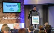4 November 2017; Seán Cavanagh, Healthy Clubs Ambassador and former Tyrone footballer, speaking at the GAA Healthy Clubs Recognition Event, supported by Irish Life, which saw 58 GAA clubs recognised as the first official ‘Healthy Clubs’ on the island of Ireland. The GAA’s Healthy Clubs Project hopes to transform GAA clubs nationally into hubs for community health and wellbeing. As part of the programme, each club is trained to deliver advice and information programmes on a variety of different topics including, physical activity; emotional wellbeing; healthy eating; community development, to name but a few. For more information, visit: www.gaa.ie/community. Croke Park, Dublin. Photo by Piaras Ó Mídheach/Sportsfile