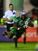 4 November 2017; Niyi Adeolokun of Connacht scores his side's first try during the Guinness PRO14 Round 8 match between Connacht and Cheetahs at the Sportsground in Galway. Photo by Ramsey Cardy/Sportsfile