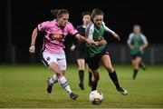 4 November 2017; Heather Payne of Peamount United in action against Edel Kennedy of Wexford Youths during the Continental Tyres Women's National League match between Wexford Youths and Peamount United at Ferrycarrig Park in Wexford. Photo by Matt Browne/Sportsfile