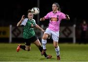 4 November 2017; Emma Hansberry of Wexford Youths in action against Niamh Barnes of Peamount United during the Continental Tyres Women's National League match between Wexford Youths and Peamount United at Ferrycarrig Park in Wexford. Photo by Matt Browne/Sportsfile