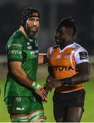 4 November 2017; John Muldoon of Connacht and Luther Obi of Cheetahs following the Guinness PRO14 Round 8 match between Connacht and Cheetahs at the Sportsground in Galway. Photo by Ramsey Cardy/Sportsfile