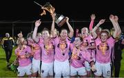 4 November 2017; Wexford Youths' captain Kylie Murphy lifts the trophy as her team-mates celebrate after the Continental Tyres Women's National League match between Wexford Youths and Peamount United at Ferrycarrig Park in Wexford. Photo by Matt Browne/Sportsfile