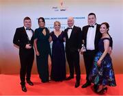 3 November 2017; Cavan Hurlers Matthew Hynes, far left, and Darren Sheridan, second from right, with, from left, Bernadine Brady, Sean Sheridan, Lisa Sheridan and Ann-Marie Sheridan after collecting their Lory Meagher Champion 15 Awards during the PwC All Stars 2017 at the Convention Centre in Dublin. Photo by Sam Barnes/Sportsfile