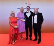 3 November 2017; Warwickshire hurler Liam Watson, second from right, with, from left, Mary McGurk, Mairead Watson and Joe McGurk after collecting his Lory Meagher Champion 15 Award during the PwC All Stars 2017 at the Convention Centre in Dublin. Photo by Sam Barnes/Sportsfile