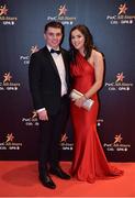 3 November 2017; Cork footballer Sean Powter and Brid Holland during the PwC All Stars 2017 at the Convention Centre in Dublin. Photo by Brendan Moran/Sportsfile