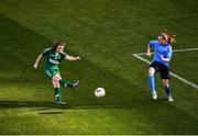 5 November 2017; Claire Shine of Cork City WFC gets her shot away despite the efforts of Claire Walsh of UCD Waves during the Continental Tyres FAI Women's Cup Final match between Cork City WFC and UCD Waves at Aviva Stadium in Dublin. Photo by Sam Barnes/Sportsfile