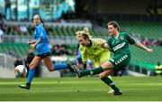 5 November 2017; Claire Shine of Cork City WFC shoots to score her side's first goal of the game past Brooke Dunne of UCD Waves during the Continental Tyres FAI Women's Cup Final match between Cork City WFC and UCD Waves at the Aviva Stadium in Dublin. Photo by Ramsey Cardy/Sportsfile