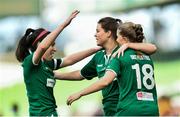 5 November 2017; Claire Shine, centre, of Cork City WFC celebrates with teammates after scoring her side's first goal of the game during the Continental Tyres FAI Women's Cup Final match between Cork City WFC and UCD Waves at the Aviva Stadium in Dublin. Photo by Ramsey Cardy/Sportsfile