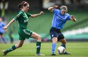 5 November 2017; Orlagh Nolan of UCD Waves in action against Megan Bourque of Cork City WFC during the Continental Tyres FAI Women's Cup Final match between Cork City WFC and UCD Waves at Aviva Stadium in Dublin. Photo by Eóin Noonan/Sportsfile