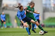 5 November 2017; Danielle Burke of Cork City WFC in action against Dearbhaile Beirne of UCD Waves during the Continental Tyres FAI Women's Cup Final match between Cork City WFC and UCD Waves at the Aviva Stadium in Dublin. Photo by Ramsey Cardy/Sportsfile