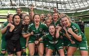 5 November 2017; Cork City WFC players celebrate after the Continental Tyres FAI Women's Cup Final match between Cork City WFC and UCD Waves at Aviva Stadium in Dublin. Photo by Eóin Noonan/Sportsfile